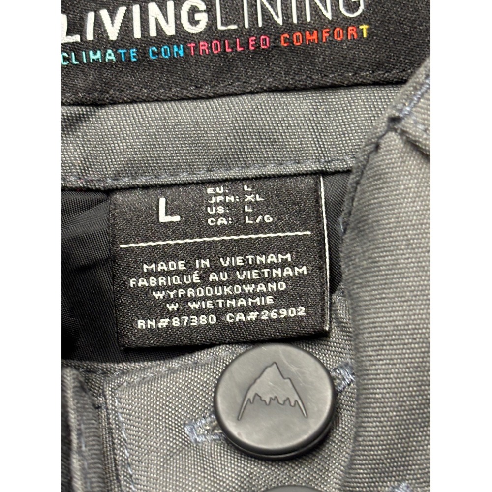 Burton Living Lining Gray Cargo Snowboard Pants Mens Large Ski Outdoor CA 26902 - Picture 4 of 8